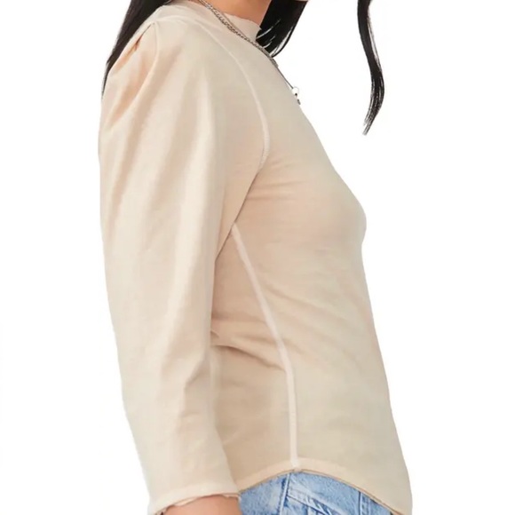 We the Free Clover Puff Shoulder Top Oatmeal Medium NWT - Picture 2 of 3